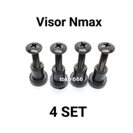(Paket 4 Set) Baut dan Karet dudukan Tambeng Visor Yamaha Nmax (Karet Tebal)