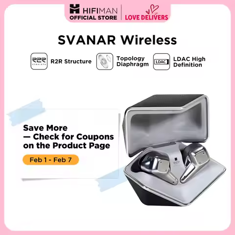 HIFIMAN SVANAR Wireless Bluetooth In-Ear Hi-Fi Earphones, Hymalaya DAC, Topology Diaphragm, IPX5 Wat