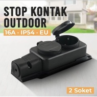 IP54 Waterproof TerminalStop Kontak with 2 Socket Cover