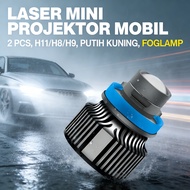 MINI LASER CAR PROJECTOR PAIR H11 H9 H8 LED YELLOW WHITE FOGLAMP CONTENTS 2 PCS