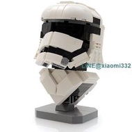 MOC-12875跨境熱賣兼容樂高星戰頭盔系列白兵胸像男生玩具積木