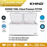 KHIND 708L Chest Freezer FZ708 Electronic temperature control with LED display | Durable Quick Freez