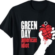 /BAND MUSIC T-Shirt Green American Idiot T-Shirt, BLACK SHORT SLEEVE