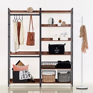 S-T💙Can Be Customized Tripod Full Cloakroom Storage Wardrobe Rack Iron Wardrobe Floor-Standing Shelf Open Wardrobe Rack
