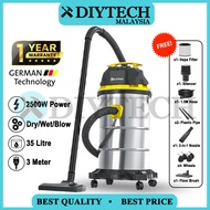(1 YEAR WARRANTY) BOSKU 2500W 35 Litre Wet & Dry Vacuum Cleaner Blower Blow Vacum Vaccum Mesin Vakum