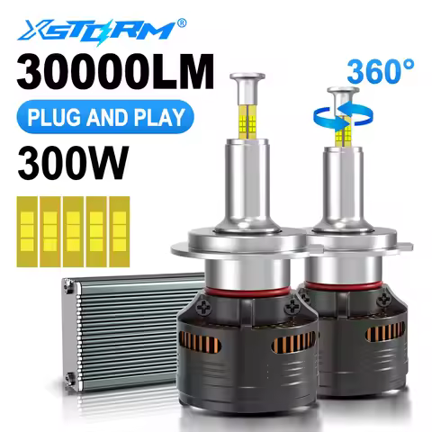 XSTORM H7 LED Canbus 9005 9006 H4 H11 H1 LED Headlight Bulbs 300W 30000LM 360 Car Light 6500K Turbo 