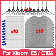 Compatible For ( Xiaomi Robot Vacuum E5 / C108 ) Side Brush Mop Hepa Filter Robot Vacuum Cleaner Acc