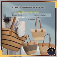 [Ringan Besar Berzip] beg pantai jerami women beach tote waterproof lining summer travel Malaysia 休闲