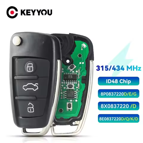 KEYYOU For Audi Q7 B7 Q3 A3 TT A2 A8 A6 A6L A4 S5 C5 C6 B6 A4L A5 Q5 S RS S18X0837220 8P0837220D ID4