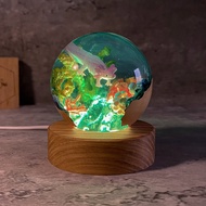 Axolotl High Quality Spherical Crystal Epoxy Resin Lamp Coral Stretch Bedroom Desk Decor