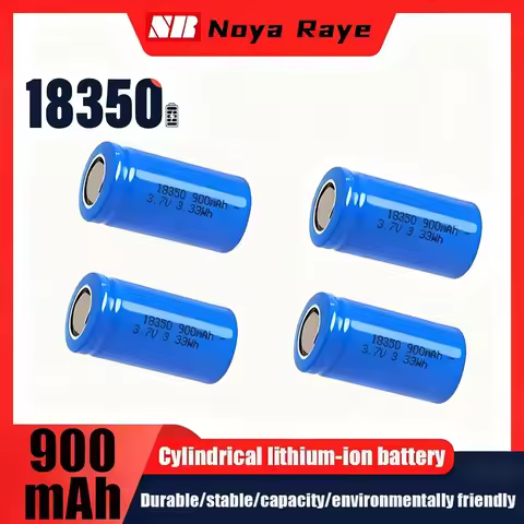 900mAh 3.7V 18350 Li-ion Battery Rechargeable Battery Lithium Batteries for Camera LED Flashlights D