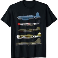 Ww2 Warplane B-17 P51 Mustang F4U Corsair P40 Warhawk T-Shirt