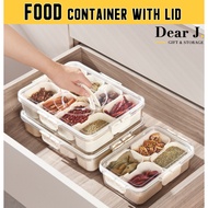 Food container with Lid 4Grid or 8Grid (Dear J)