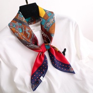 Fashion checkered silk scarf size 70x70cm - Code 7041