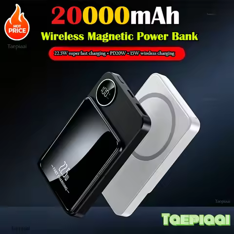 20000mAh Alloy Magnetic Powerbank Magnetic Power Bank Wireless Fast Charger for IPhone 17 16 151413 