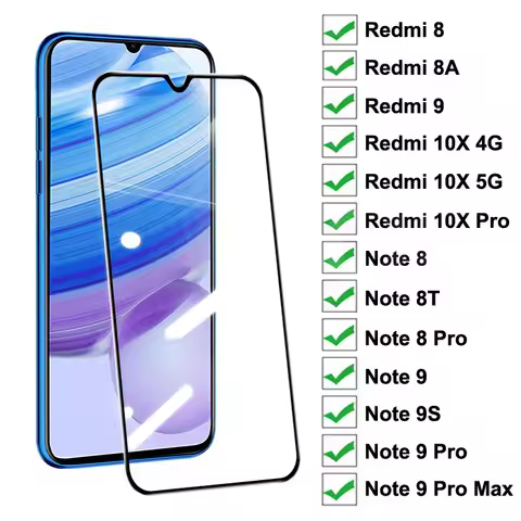 Tempered Glass for Xiaomi Redmi 8 8A 9 Note8 8T pro 9 9s 9pro promax Scratch Safety Glass for Redmi 