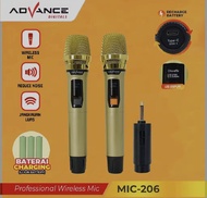 MIC ADVANCE 206 WERLESS 2 MIC CAS ULANG