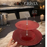 CRISTA HOME 2-layer glass plate set with mesh pattern, many color options: 60224