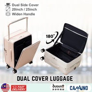 CAMINO Side Open Luggage Smart Luggage Laptop Compartment PP Wide Handle Front Open White Pink 20inc