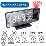 CAHAYA Toby CHEAP Digital Alarm Clock LED Light Projector Temperature Humidity FM Radio