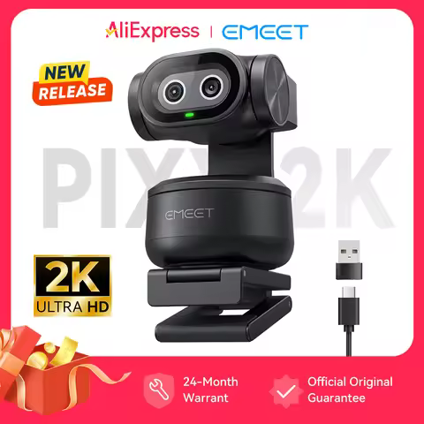 EMEET PIXY 2K Webcam,Gesture Control AI Tracking PTZ Camera With Sony Sensor,1080P 60fps Autofocus W