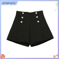 (JANUARY BRAND) SMLXL2XL Women's High Waist Short pants女装高腰短裤罗马弹力面料后腰伸缩裤头-JN5709