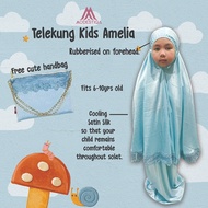 Telekung Amelia Kids Satin Silk, Kids Prayer Set, Kids Telekung, Kids Travel Telekung