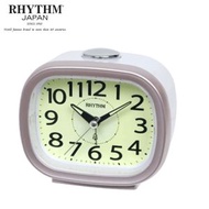 RHYTHM - 日本麗聲 超靜音 夜光夜燈重鬧鈴聲鬧鐘 CRA846NR13-粉色 靜音掃秒鐘