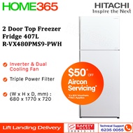 Hitachi 2 Door Inverter Fridge 407L R-VX480PMS9