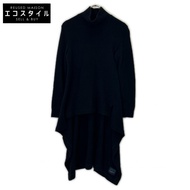 Regulation Yohji Yamamoto Black FB-T51-111 Wool x Cashmere Asymmetrical Knit Dress (No packaging) [U