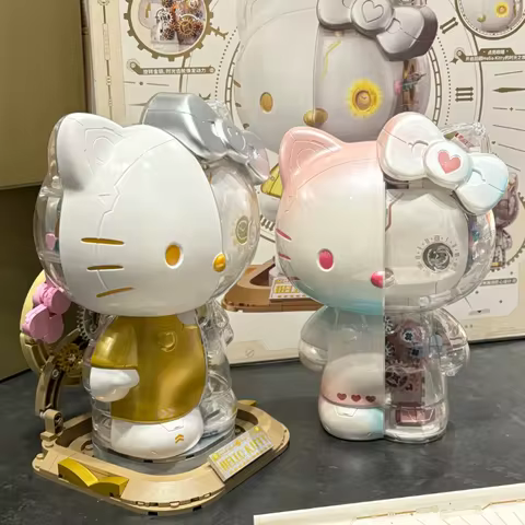 Original Sanrio Characters Building Blocks Hello Kitty Big Mechanical Body Desktop Decoration Puzzle