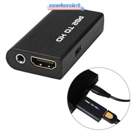 EMOTEPH Converter, HD Cable 480i/480p/576i Adapter, Portable 3.5mm Audio Output Game to HDMI PS2 to 