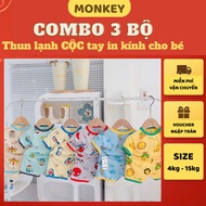 [L09] Cool elastic set with glass print, soft, cool and comfortable elastic for babies to wear in th