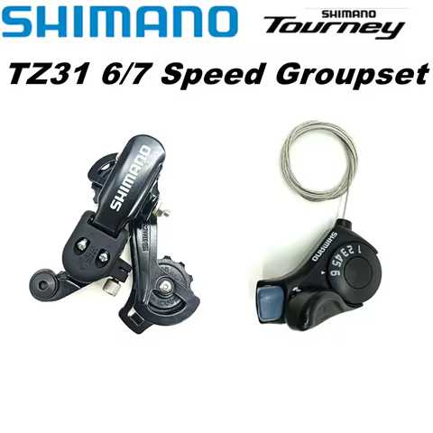Shimano TZ31 6/7 Speed Groupset RD-TZ31 Bike Rear Derailleur Eye/ Hook Tourney SL-TX30 Shifter Lever