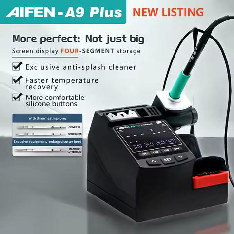 AIFEN A9 Plus Soldering Station Compatible Soldering Iron Tip 210/245/115 Handle Control Temperature