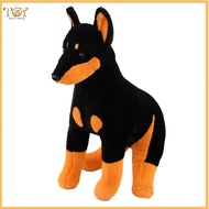 deveodo Cozy Dog Toy Cuute Dog Plush Toy Adorable Sitting Doberman Pinscher Plush Toy Soft Stuffed D