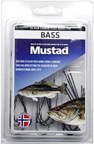Mustad 35 High Carbon Steel Hooks for Bass