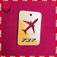 GANTUNGAN 737 AirplaneKeychain 737 Color Aircraft Keychain Thick Metal KeychainORANGE - HM