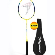 Restock Flypower Badminton Racket Nusa Dua Yellow Including Strings Plus Quality Racket Cover I Racket 1 Set Free Badminton Racket Bag And Badminton Racket Strings Badminton Racket