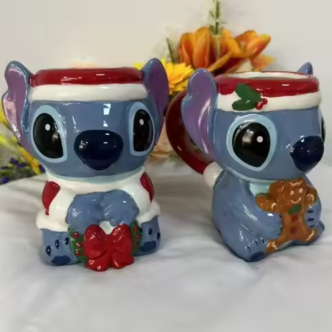 Christmas Lilo & Stitch Creative Ceramic Mug Cartoon Cute Water Cup High-quality Household Mugs Offi