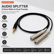 3Mtr Audio Aux Cable Plus 3.5mm Jack Stereo To 2 Akai 6.5mm Female