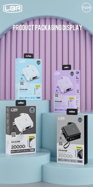 LBR P209 แบตสำรอง LUOBR P209 20000mAh QC3.0+PD22.5W พร้อมปลั๊กไฟ / สายชาร์จในตัว มีหน้าจอ LED (แท้10