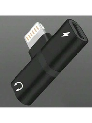 1入頭戴式耳機轉接器，適用於具有雙Lightning接口的音頻和充電，適用於Iphone141312MiniProMaxXSXRX78Plus和Ipad Air（註：聆聽音樂必須使用原始有線耳機！）