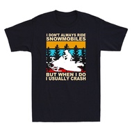 I Don'T Always Ride Snowmobiles But When I Do I Usually Crash Retro Men T-Shirt