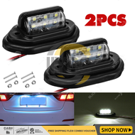 2pcs 12V 24V Waterproof 6 LED Car License Plate Light Signal Tail Light Lamp Boat Truck Trailer SUV VAN Caravan Waterproof