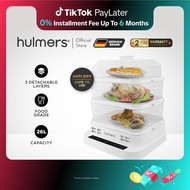 Hulmers - 3 Layers Electric Food Steamer Detachable Tray with 26L Big Capacity, Pengukus Elektrik 26