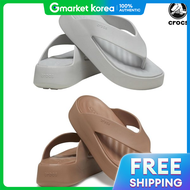 Crocs | รองเทาแตะแบบสวม Getaway Platform Flip / รองเทาผหญงเสรมสนพนหนา รน 209410-1FT สเทา 209410-2Q9