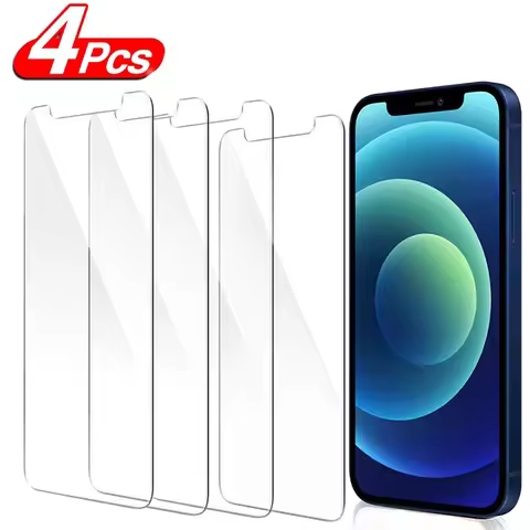 4Pcs Tempered Glass For iPhone 13 11 12 Mini 15 14 Pro Max 16E Screen Protector For iPhone 6S 7 8 Pl