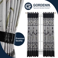 Tulip Flower Blackout Curtains with 6 Waves, 8 Waves, Black and Grey | Door Window Curtains