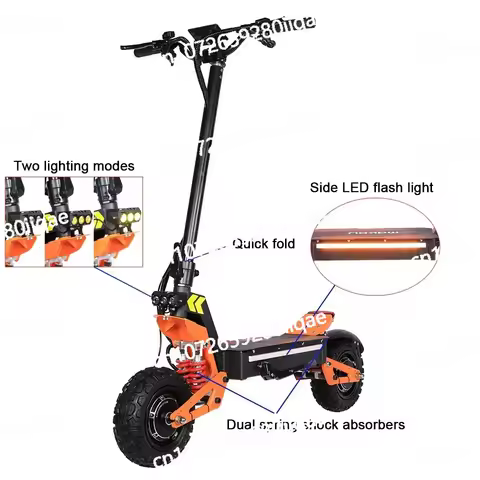 Large Battery Remote Scooter with Seat 11-inch Tires X5 6000W Dual Motor Eelectric Scooter in China 